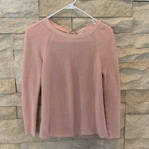 Loft knit mixed media sweater